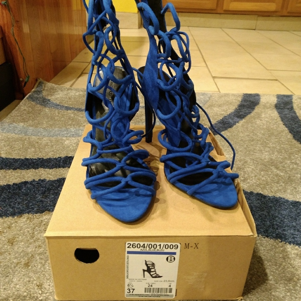Blue Zara lace-ups